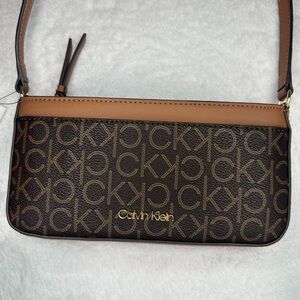 Calvin Klein Tan and Brown CK Crossbody Bag